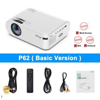 Salange P62 Mini Projector 4000 Lumens, 1920*1080P Supported LED Video Beamer For Mobile Phone Mirroring Android optional fjhjtm