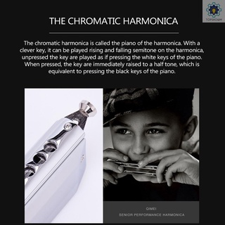Nueva armónica cromática 16 agujeros 64 tonos órgano de boca Instrumentos clave C profesional arpa cromática Instrumentos musicales (8)