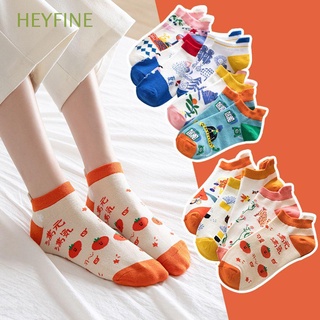 heyfine 5 pares corea calcetines cortos lindo barco calcetines tobillo calcetines mujeres colorido corte bajo moda señoras hosiery algodón