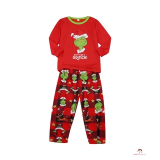Xzq7-navidad padre niño pijamas conjunto, manga larga cuello redondo Tops cintura elástica pantalones largos impresos para adultos niños (5)