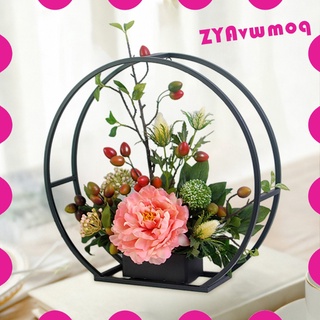 [precio más bajo] adornos de flores artificiales soporte de plantas de hierro artesanía mesa de flores conjunto de plantas soporte de exhibición de la sala de estar dormitorio