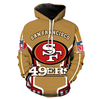 nfl sf 49ers sudadera con capucha impresión 3d suéter de moda abrigo ropa de abrigo