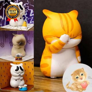 9 unids/set mascota gato 5 cm envejecido gato figura modelo juguetes Kawaii angustiado gatito gato figura Mini (1)