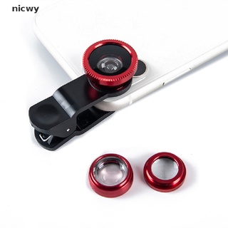 nicwy 3 en 1 gran angular macro ojo de pez lente kits de cámara teléfono móvil ojo de pez lentes mx