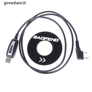 greedancit 1set usb 2pin cable de programación con software cd para radios baofeng uv-5r bf-888s mx