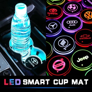 Coche LED Taza Mat Automotriz Interior USB 7 Colores Atmósfera Luces De La Lámpara Titular De Bebida Alfombrilla Antideslizante Productos