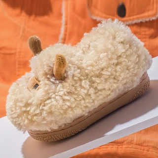 Los niños zapatos de algodón 2021 invierno nuevos niños y niñas casa antideslizante de dibujos animados bebé zapatillas de piel lindo Animal patrón de moda caliente (8)