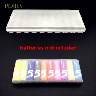 pexies soporte útil cubierta portátil cajas de almacenamiento aa baterías para 10pcs aa durable plástico estuche de batería contenedor/multicolor (1)
