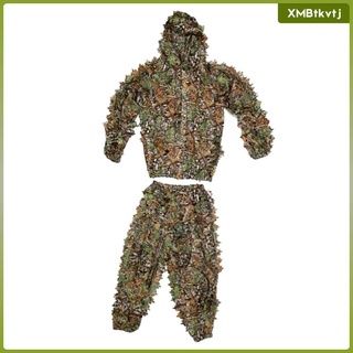 [KVTJ] Trajes de camuflaje al aire libre Ghillie trajes 3D hojas bosque camuflaje ropa ejrcito francotirador militar ropa y