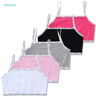 structure 5pcs/lot Girls Bra 8-16 Years Cotton Teens Teenage Underwear Summer Kids Vest