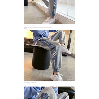 Pantalones de chándal con costura al tobilloinsPantalón de chándal gris adelgazante holgado para estudiantes primavera y otoño pantalones Harajuku de calle alta (7)