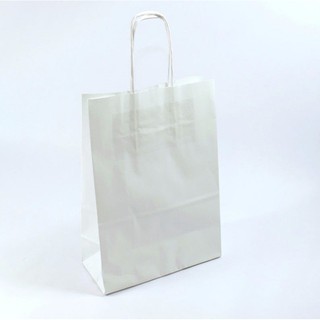Bolsa grande de papel blanco liso A4 29x20x9cm/bolsa de papel liso recuerdo de boda embalaje Olshop Kraft