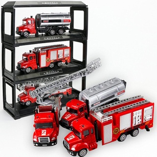 DELMER de aleación educativa Diecast para niños modelo de coche de juguete modelo de vehículo de construcción coche de transporte coche ambulancia coche niños regalos simulación camión de bomberos coche de ingeniería (6)
