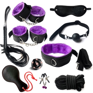 as 10Pcs/Set SM Game Restraint Bondage Whip Handcuffs Adult Couple Sex Toys Tools