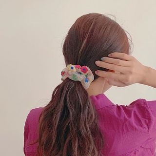 zebra nuevas bandas para el cabello corea chic bordado flor elástica mujeres accesorios para el cabello banda de pelo colorido transparente hilo neto (8)