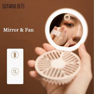 Espejo de maquillaje plegable luz LED con ventilador - 9BMU01WH