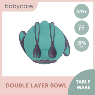 Babycare Baby Double Layer Bowl - nuevo verde
