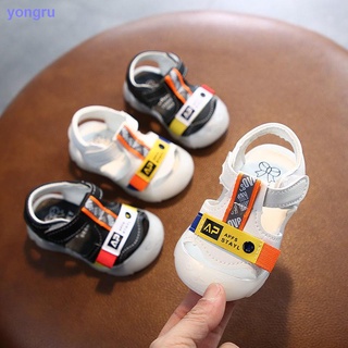 niño sandalias 0-1-2 años de edad 3 bebé baotou sandalias mujer bebé niño zapatos antideslizante fondo suave pequeño zapatos de cuero playa