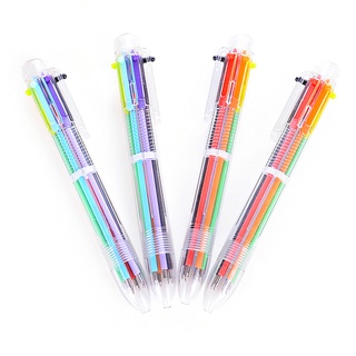1 Pza Bolígrafo multicolor Creativo Multifuncional Prensa color Personalidad Aceite Pluma Papelería 6 Colores L