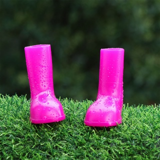 NUXING Durable impermeable botas de perro antideslizante mascota zapatos de lluvia mascota perro zapatos de cachorro zapatos de alta elasticidad 4Pcs suministros de mascotas botas de lluvia protectoras/Multicolor (9)