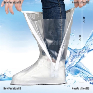 NewFashionHB Waterproof Rain Reusable Shoes Cover Slip Resistant Zipper Rain Boots Overshoes