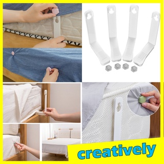4Pcs/Set Bed Sheet Fasteners Suspenders Holder Straps - Adjustable Crisscross Elastic Band Fitted Bed Sheet Holder