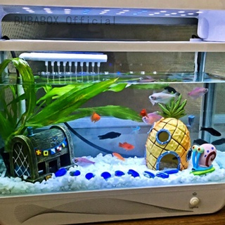 Bubabox oficial Mini acuario para bob esponja y calamardo casa piña de dibujos animados casa tanque de peces decoración de acuario