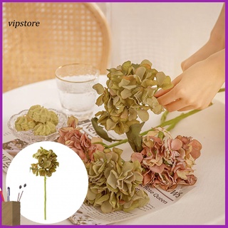 [vip] 5 colores plantas falsas vívidas hortensias flor artificial delicada para boda (1)