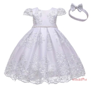 KidsW-Little Girls Mesh Princess Dress, Sweet Style Flower Embroidery Lace Edge