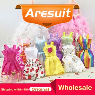 Aresuit 10 unids/lote mixto fiesta diaria princesa Mini vestido ropa para casas de muñecas