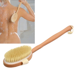 cepillo de cuerpo natural de cerdas de madera larga masajeador de baño ducha espalda spa desmontable fregador