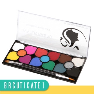 [brcut1] 15 colores maquillaje cara pintura paleta cuerpo arte elegante pintura kit de pinceles para niños