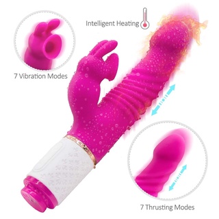 He Rabbit Telescopic Women Masturbator Massage Stick Vibrator Flirting Sex Toy