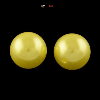 Beebeecraft 500g redondo ABS plástico imitación perlas perlas amarillo 20mm agujero: 2 mm aproximadamente 120pcs/500g para joyería