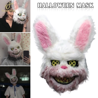 máscara sangrienta de conejo blanco conejito espeluznante para disfraces de fiesta de halloween