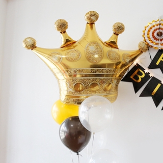 1 pza globos de papel de aluminio de oro/decoración de corona creativa/globo para bodas/cumpleaños (tamaño grande)
