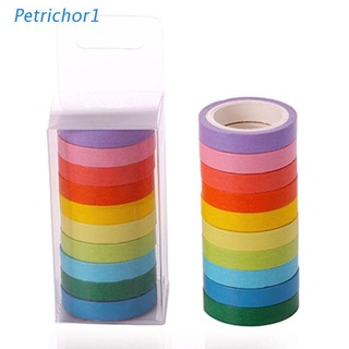PETR 10Pcs/Lot Macarons Masking Washi Tape Set DIY Craft Decor Scrapbooking Tape for Diary Album Stationery School Supplies 10color