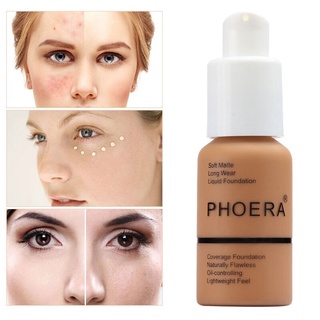 phoera base de maquillaje de cobertura completa base líquida mate corrector de la cara base crema iluminador hidratante control de aceite tslm1