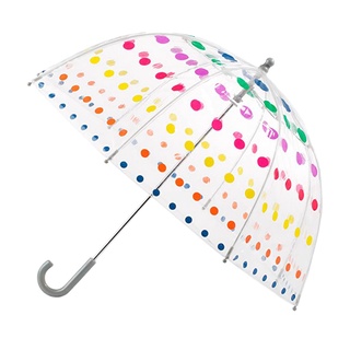 Paraguas de burbuja transparente para niños y mujeres, transparente, mango largo, paraguas de moda