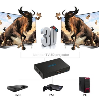 LESHP 4K HDMI compatible con conmutador 1 en 2 salidas dos puertos 1.4V Splitter Box Hub