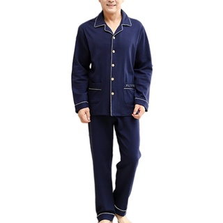 [simhoa] pijamas de los hombres tamaño xl ropa de dormir loungewear top y pantalones largos pantalones 100% algodón botón abajo pijama conjunto para el hogar