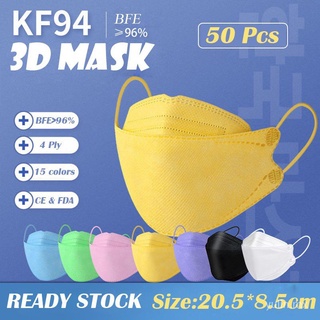 YL🔥Stock listo🔥cubrebocas 10Pcs máscara 4ply coreano máscara cara Kf94 máscara cara blanca para adultos 3D máscara vidavida