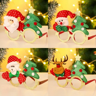 gafas de navidad foto props muñeco de nieve santa claus árbol de navidad alce gafas feliz navidad regalos niños favor joyeux noel decoración (1)
