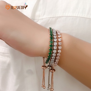 [4 piezas de pulseras ajustables de cristal de diamantes de imitación de lujo para mujeres] [cadena de niñas coreanas INS pulsera de encanto] [regalos de joyería para mujeres y hombres]