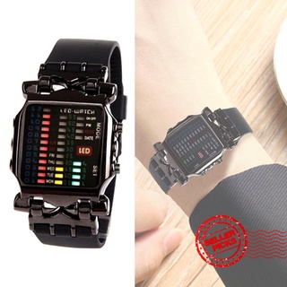 [cod] reloj electrónico binario coreano con luces coloridas cangrejo/reloj led para estudiantes/hombres c3f2