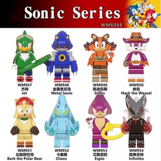 Sonic Series dibujos animados Anime bloques Minifigures Jet Sticks Nack the Weasel Chaos Compatible Lego juguetes para niños
