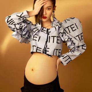 Nuevo Estilo { Foto Estudio } Mujeres Embarazadas Ropa De Arte Fotografía Pequeña Fresca Única Embarazada