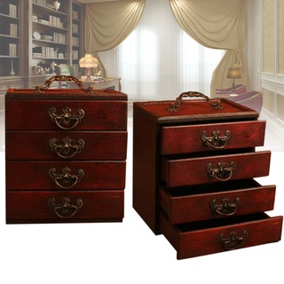 Caja Vintage de madera para joyas, caja de almacenamiento, anillo, organizador ☆Shbarbie (1)