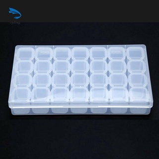 Storage Boxes Home Organization 28 Grids Diamond Nail Tips Embroidery Case (1)