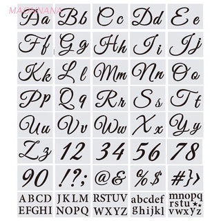 MAONA 40 pzs plantillas de letras del alfabeto reutilizables plantillas de plástico para arte dibujo pintura manualidades escritura DIY en pizarra